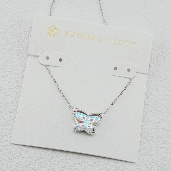 Kendra Scott Butterfly White AB Necklace & Stud Earrings Set - Picture 3 of 3